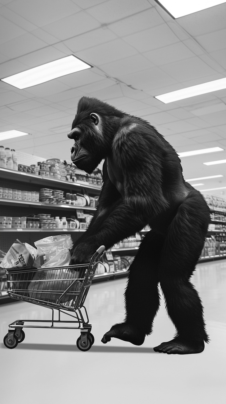 Free Photo monochrome representation of hairy beast or sasquatch