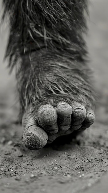 Free photo monochrome representation of hairy beast or sasquatch