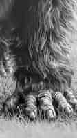 Бесплатное фото Монохромное изображение волосатого зверя или sasquatch