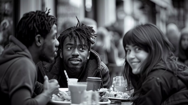 Free photo monochrome street food entertainment