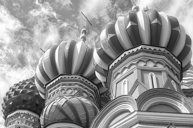 Monochrome view of red square for world heritage day