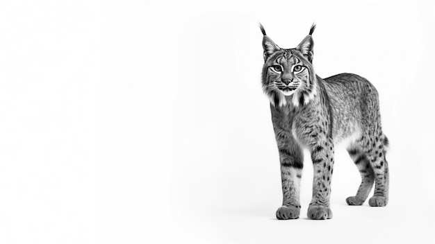 Free photo monochrome view of wild bobcat