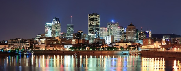 Montreal over river at dusk