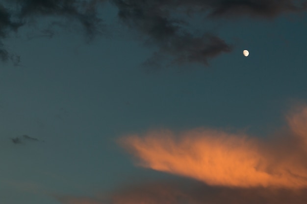 Moon and Nimbus Clouds