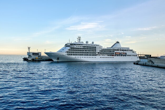 Moored ship in the Monaco seaport