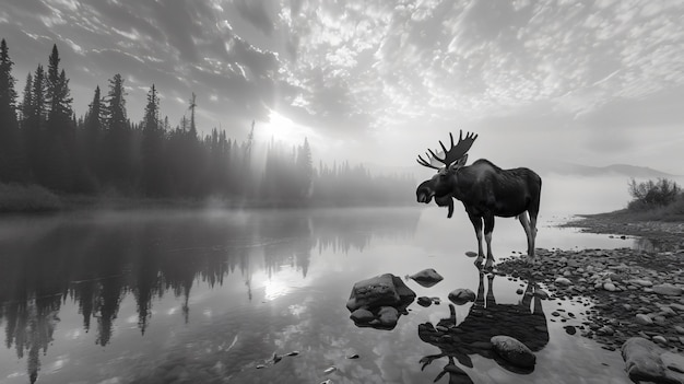 Foto gratuita alce in natura