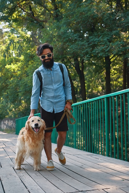 犬との朝の散歩。