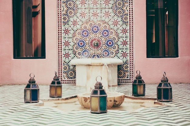 moroccan africa interior ornate pool