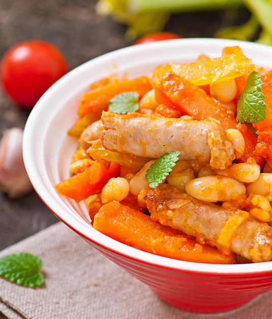 Moroccan stew with sausages