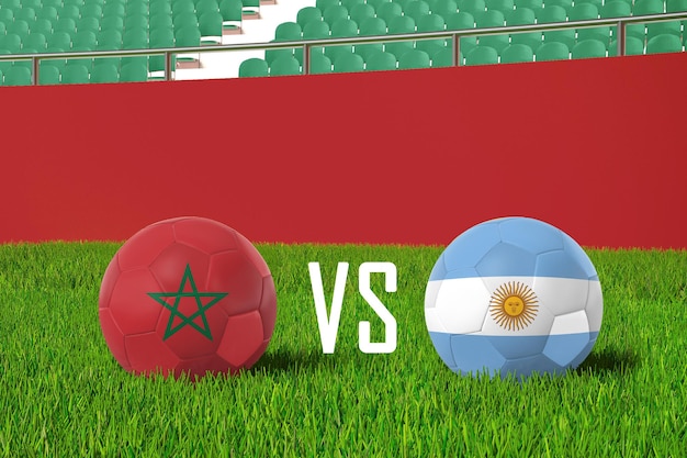 Free photo morocco vs argentina in stadium