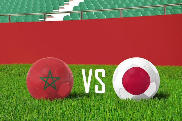 Free photo morocco vs japan in stadium