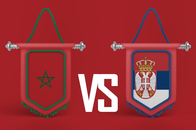 Foto gratuita banner bandiera marocco vs serbia