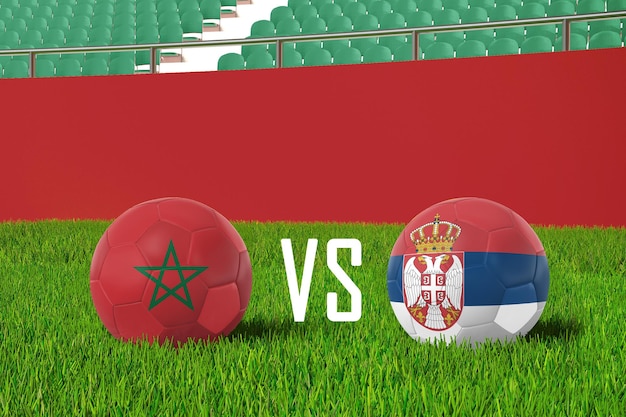 Марокко против Сербии на стадионе