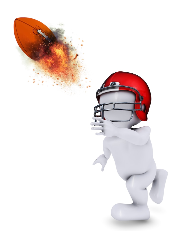 Free Photo morph man throwing flaming americal football
