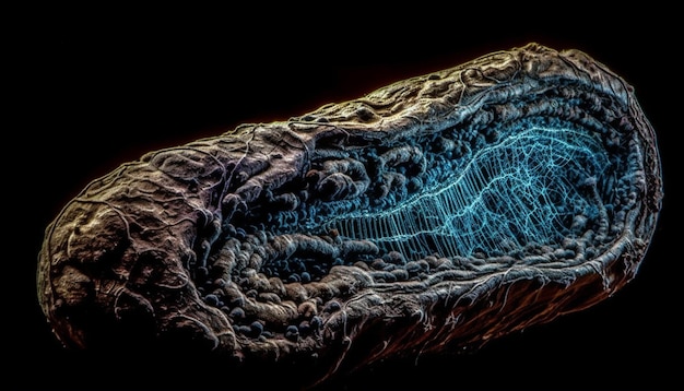 Morphology of cancer cell illustrated in anatomy generated by AI