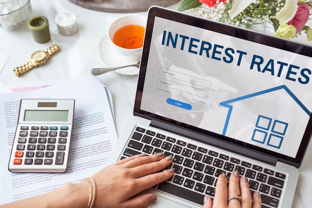 Mortgage house loan website login graphic concept
