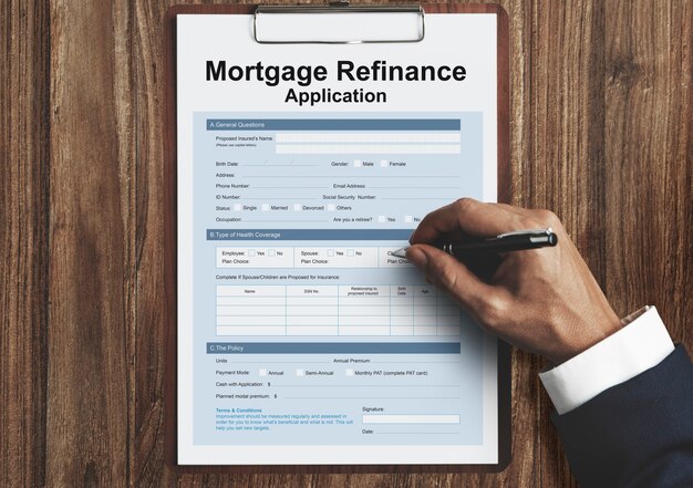 Mortgage Refinance Application Form Concept