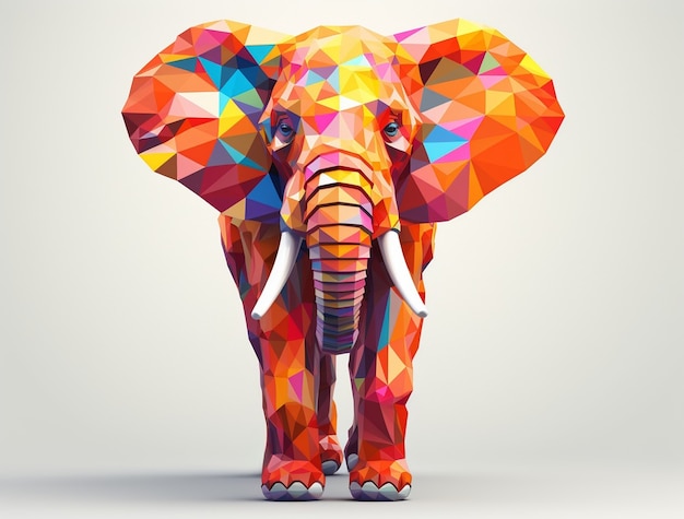무료 사진 스튜디오의 모자이크 디자인 코끼리