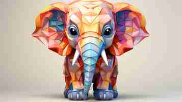 Free photo mosaic design elephant in studio