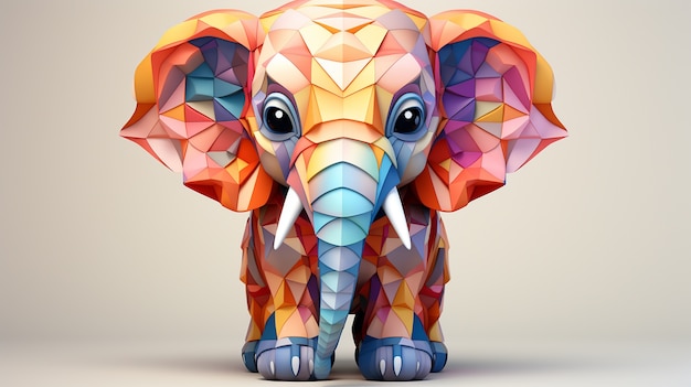 스튜디오의 모자이크 디자인 코끼리