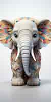 Free photo mosaic design elephant in studio