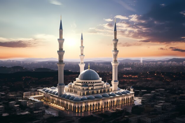 복잡 한 건축물 을 가진 모스크 건물