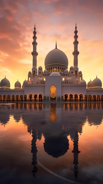 Free photo mosque building with intricate architecture