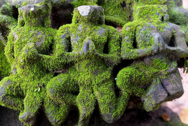 Mossy stone sculptures