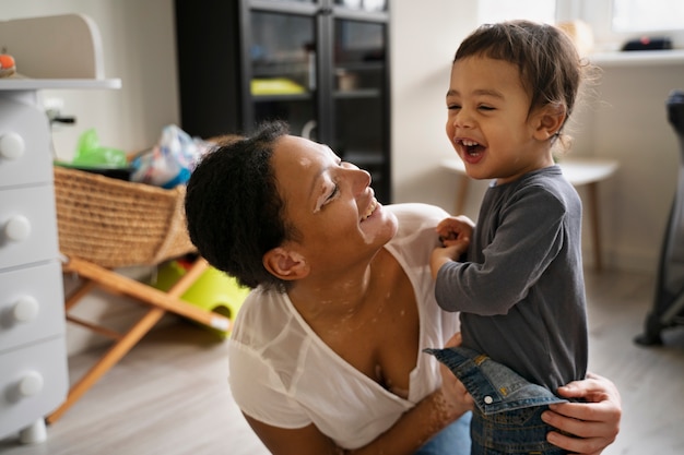 Free photo mother and child having fun