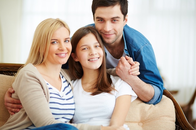 Mother and children having fun