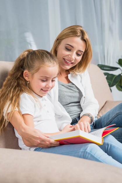 Mother and daughter reading 