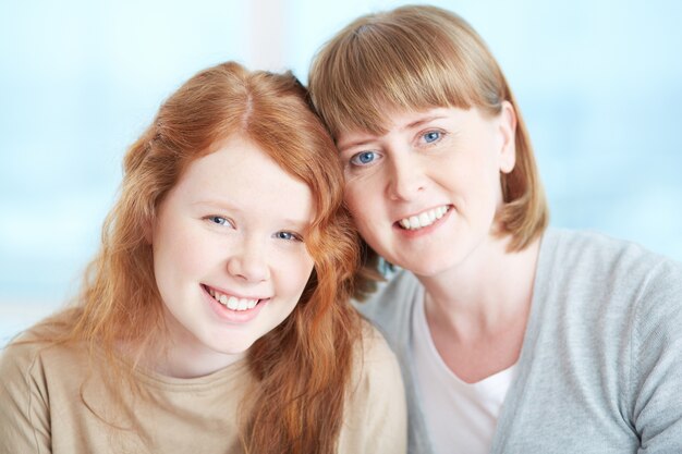 Mother and daughter relaxed