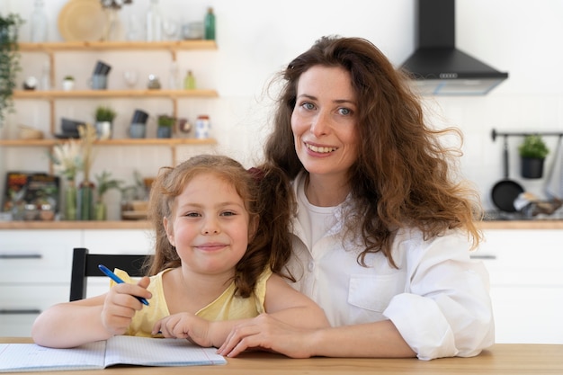 Mother and daughter spending time together