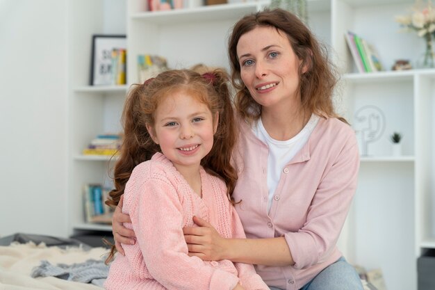 Mother and daughter spending time together