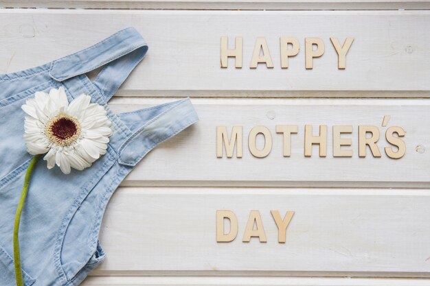 Mother day composition with flower on dress