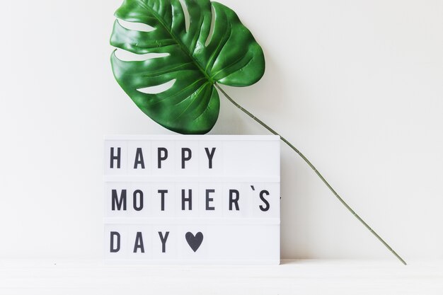 Mother day concept with leaf