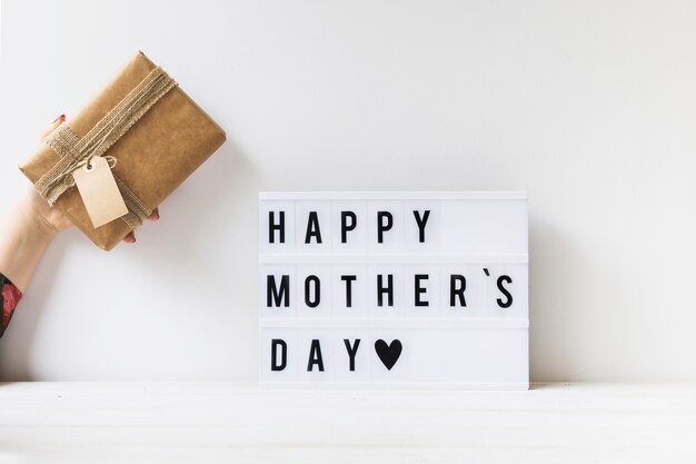 Free photo mother day concept with present