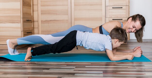 Mother happy to train together with her son