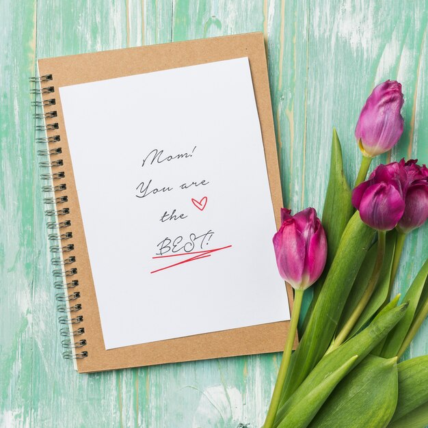 Mother's day card with tulips
