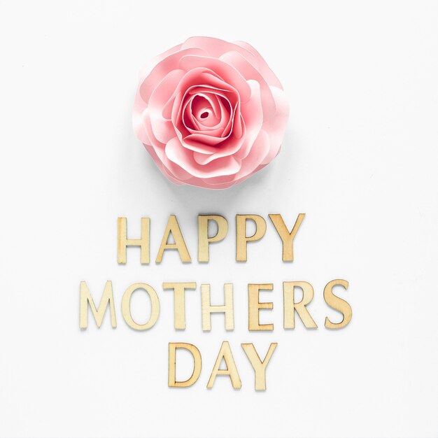 Mother's day celebration with flower top view