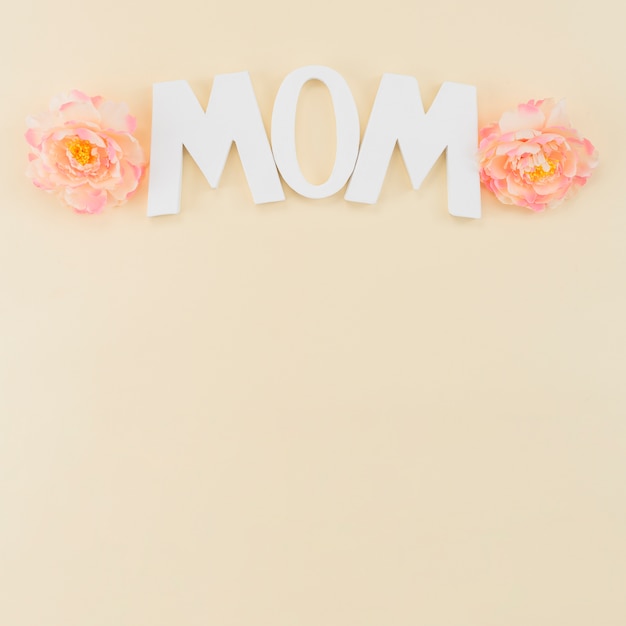 Mother`s day frame with peonies