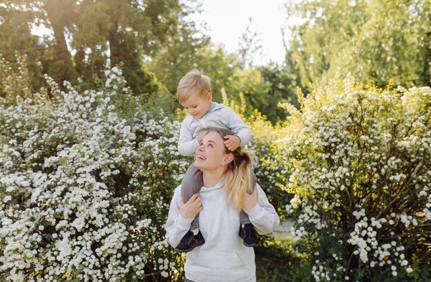 Mother and son have activities together on holidays