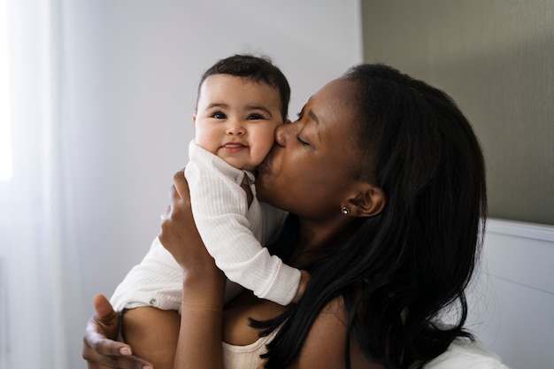 Free photo mother spending time with her beloved child