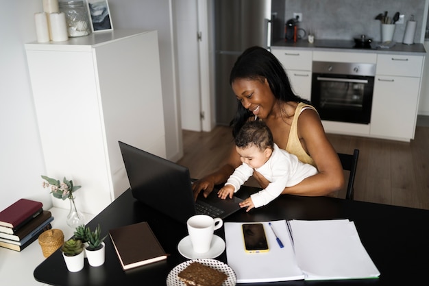 Free photo mother spending time with her beloved child