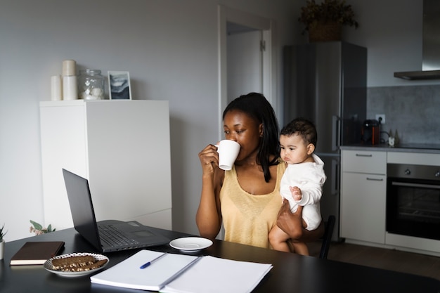 Mother spending time with her beloved child