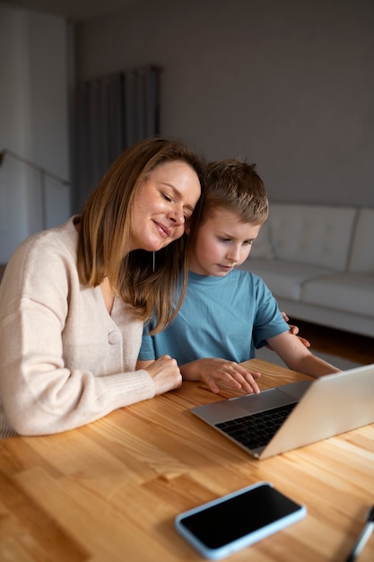 Mother spending time with her child