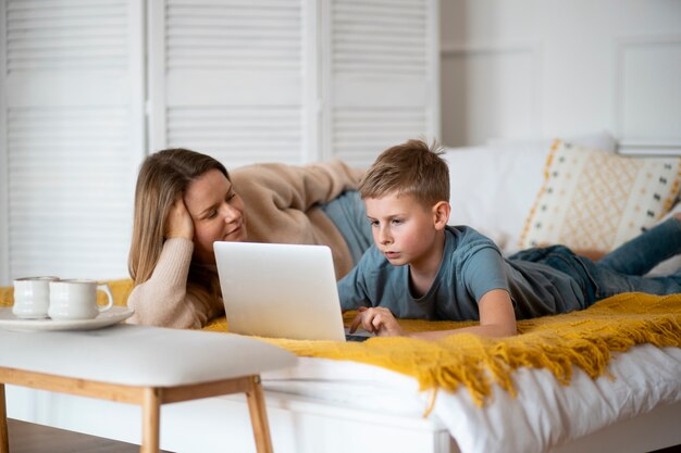 Mother spending time with her child