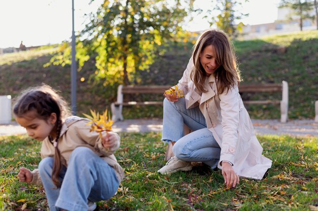 Mother spending time with her child