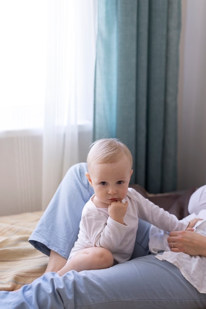 Free photo mother spending time with her child