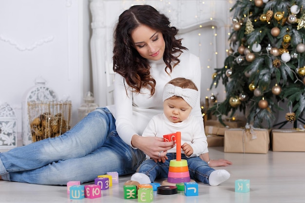 mother with baby at home